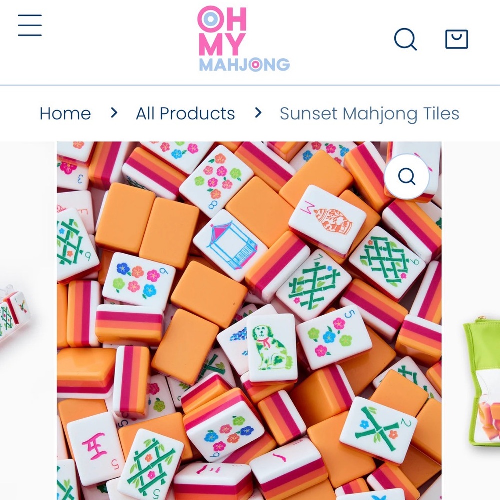 Oh My Mahjong Sunset tiles + Goldie Mat